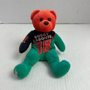 Team Bears Nascar Bobby Labonte 18 Bean Bag Plush Stuffed Animal Toy Collectible